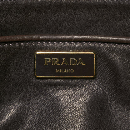 Prada Tessuto Tweed Vitello Bowling Bag Cacao Knicker 6 of 22