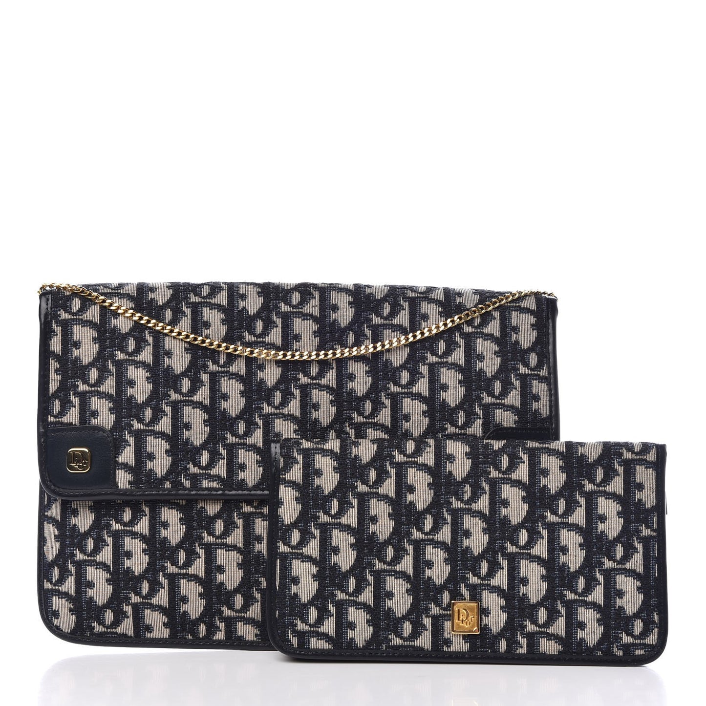 Monogram Convertible Clutch Navy Blue