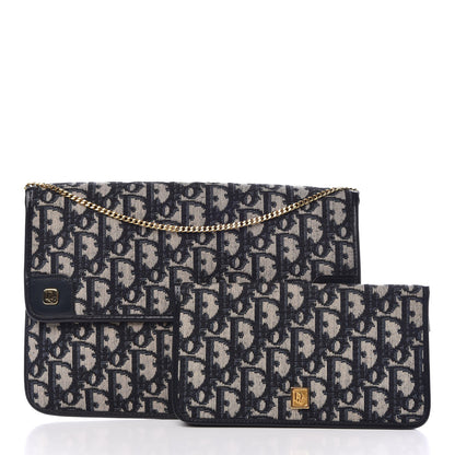 Christian Dior Monogram Convertible Clutch Navy Blue 3 of 9