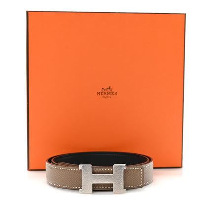 Hermes Swift Epsom 24mm Mini Martelee Constance Belt 70 28 Etoupe Black 5 of 5