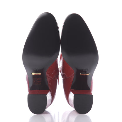 Gucci Patent Calfskin Stretch Boots 36.5 Hibiscus Red 7 of 9