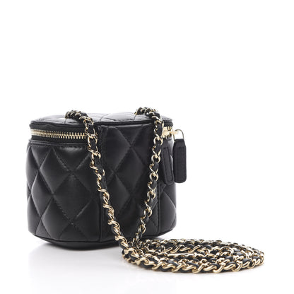 Chanel Lambskin Quilted Mini Vanity Case With Chain Black 3 of 11
