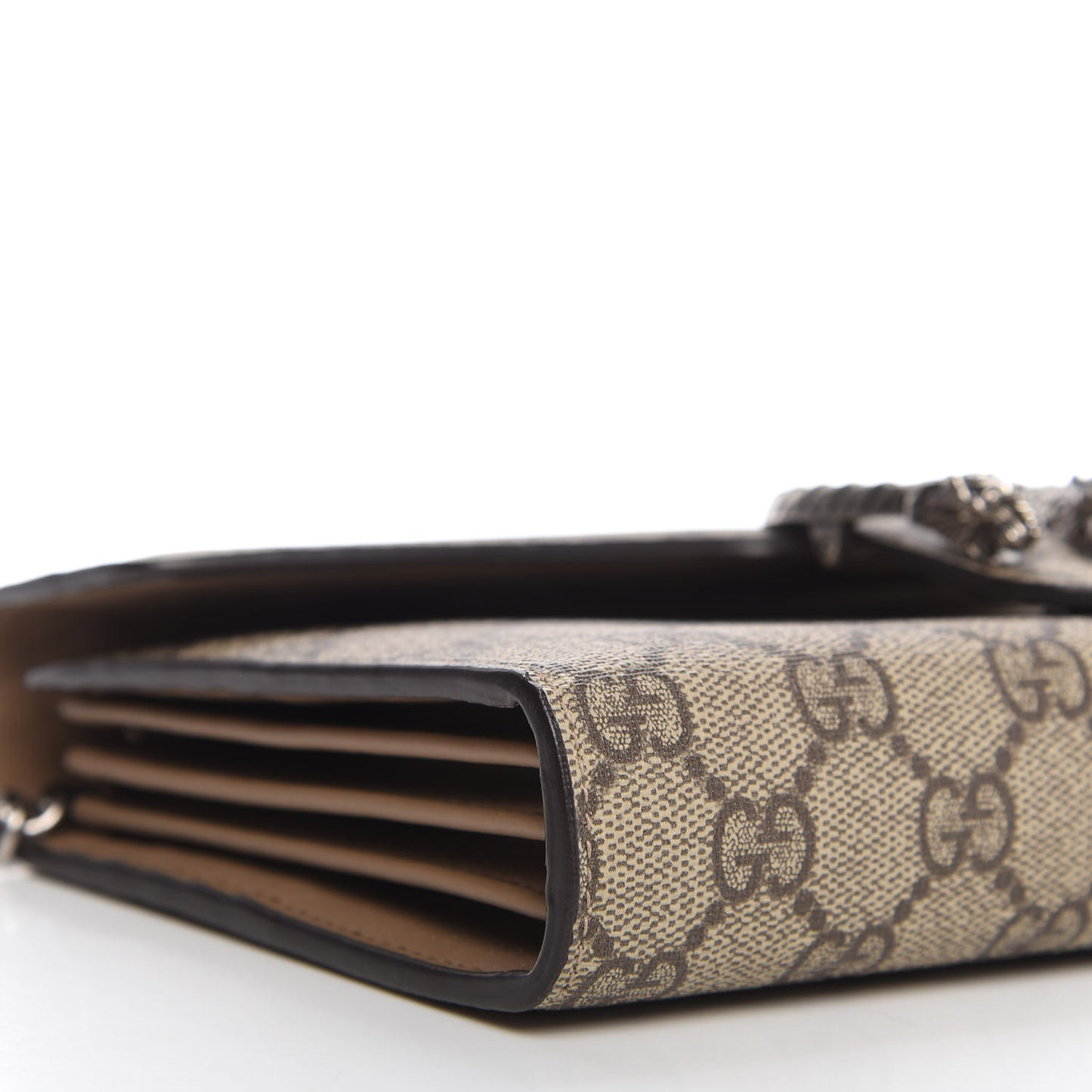 GG Supreme Monogram Mini Dionysus Chain Wallet Beige Taupe