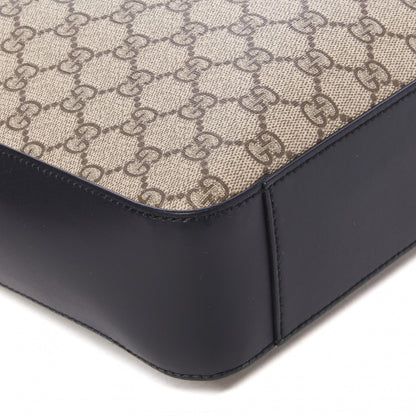Gucci GG Supreme Monogram Flat Messenger Bag Black 5 of 9