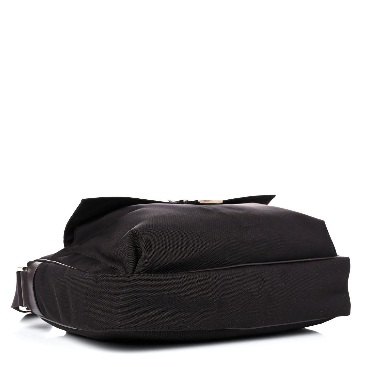Nylon Medium Flap Messenger Bag Brown