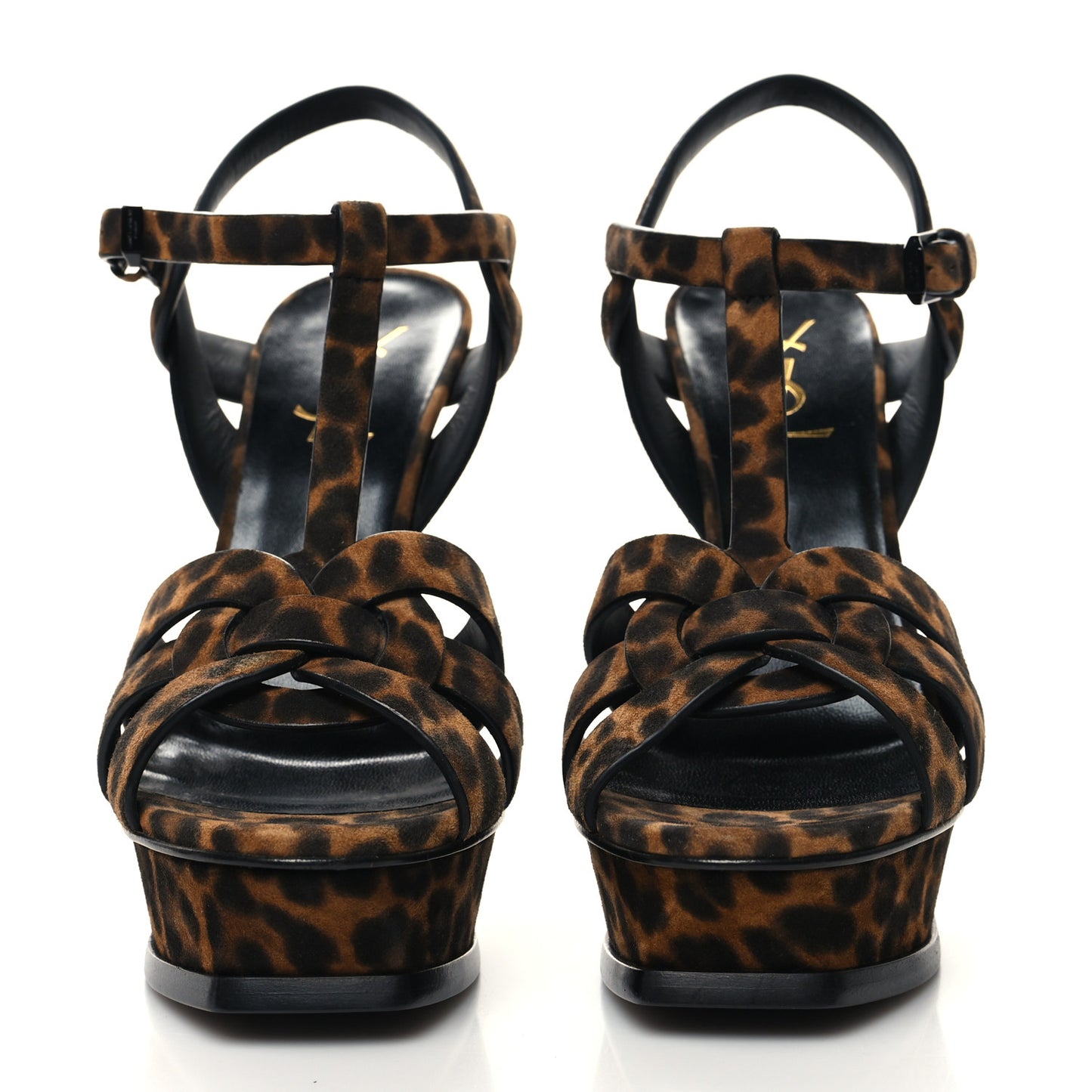 Pony Hair Leopard Print Tribute 105 Platform Sandals 37.5 Naturale