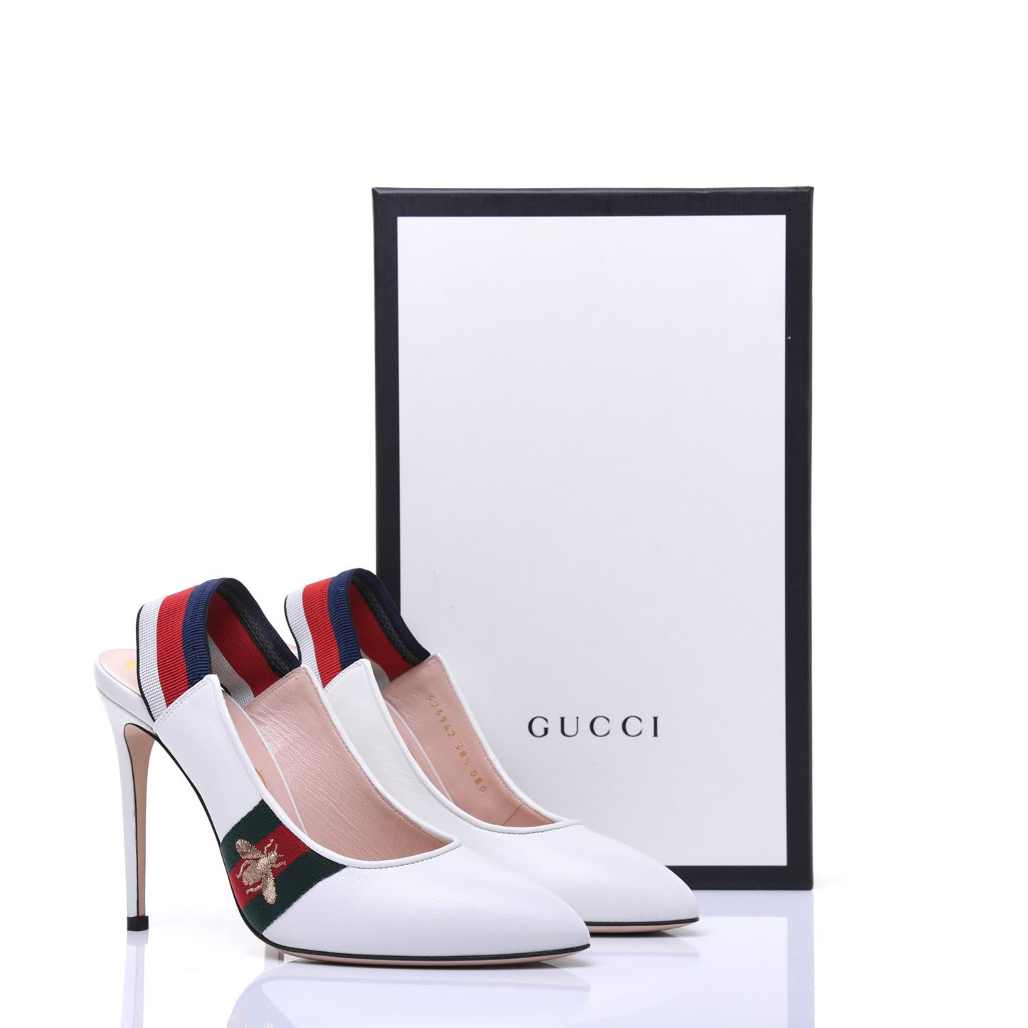 Malaga Kid Web Sylvie High Heel Slingback Pumps 38.5 White