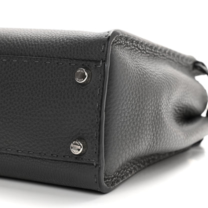 Fendi Cuoio Romano Selleria Bi-Color Medium Peekaboo Iconic Satchel Asfalto Latte 6 of 11