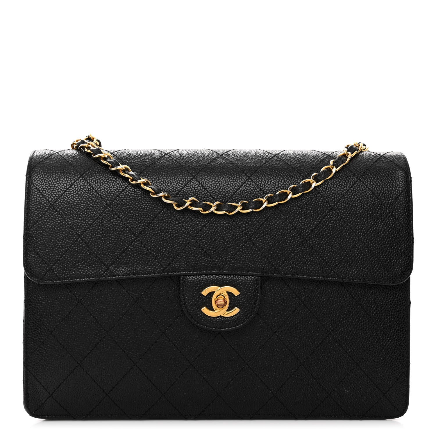 Chanel Caviar Stitch Jumbo Single Flap Black 1 of 11