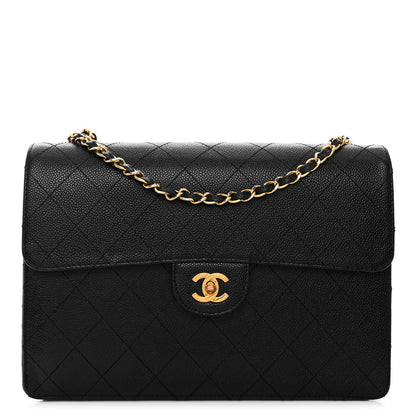 Chanel Caviar Stitch Jumbo Single Flap Black 1 of 11