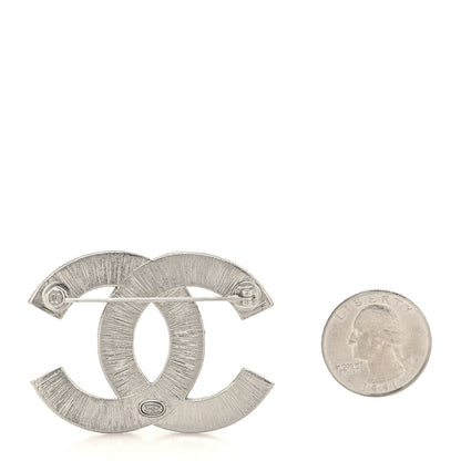 Chanel Baguette Crystal CC Brooch Silver 2 of 3