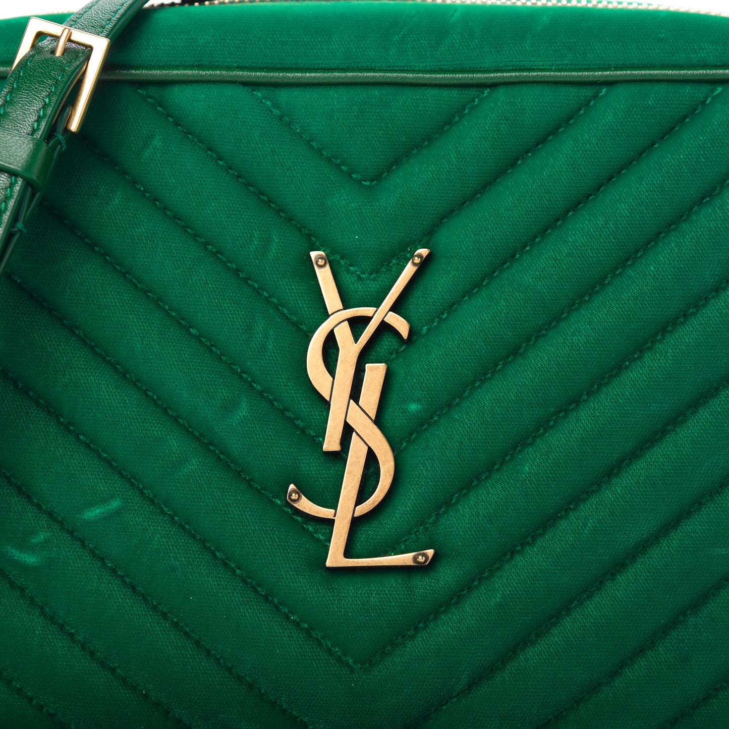 Velvet Matelasse Monogram Lou Camera Bag Deep Malachite