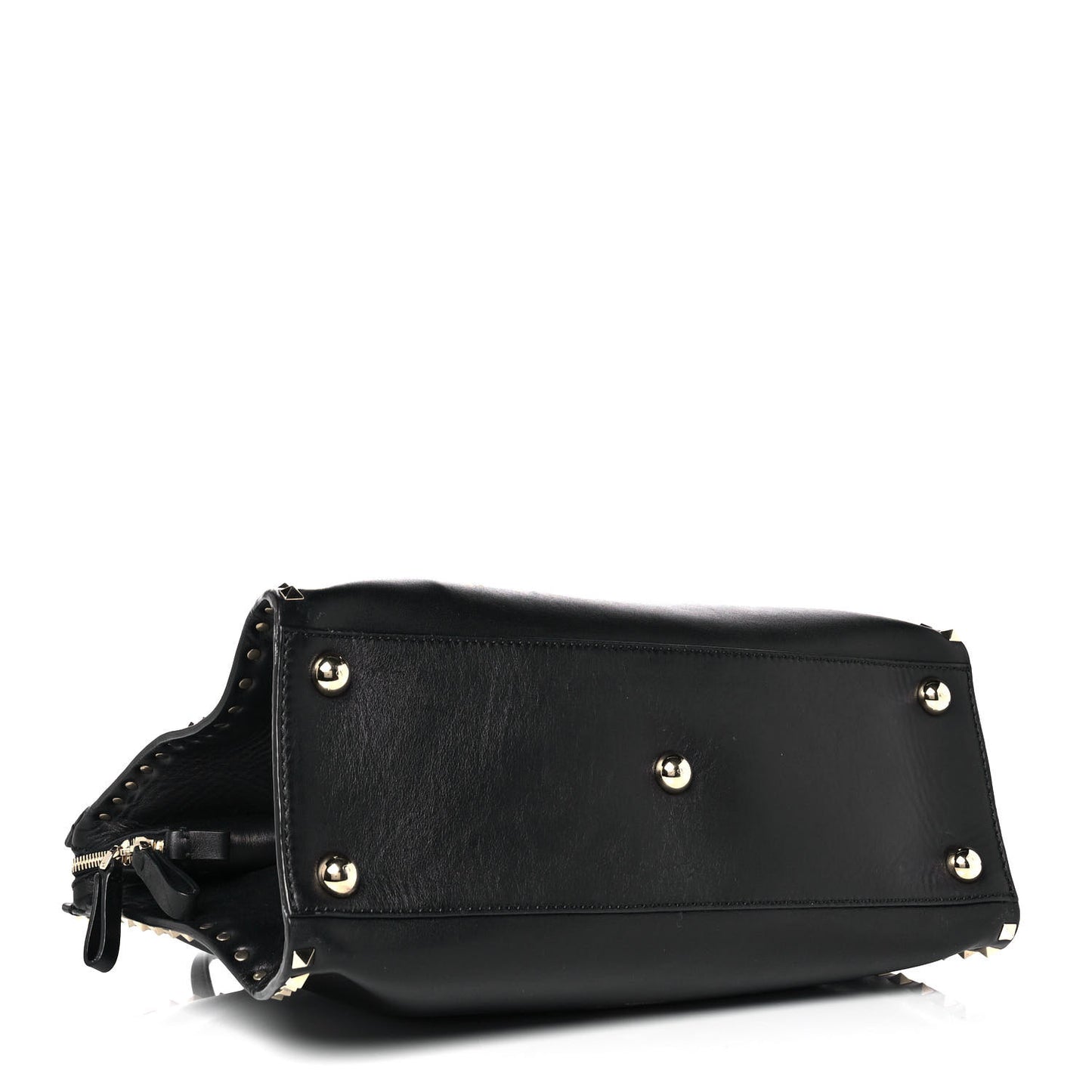 Vitello Rockstud Dome Shopper Black