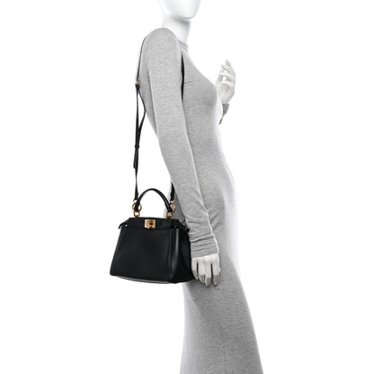Fendi Nappa Mini Peekaboo Iconic Satchel Black 3 of 11