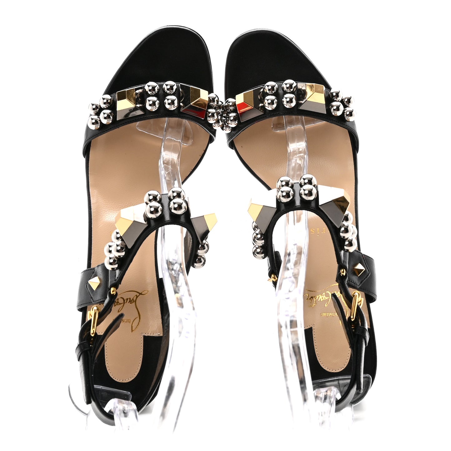 Shiny Nappa Pyrabubble 70 Sandals 40.5 Black
