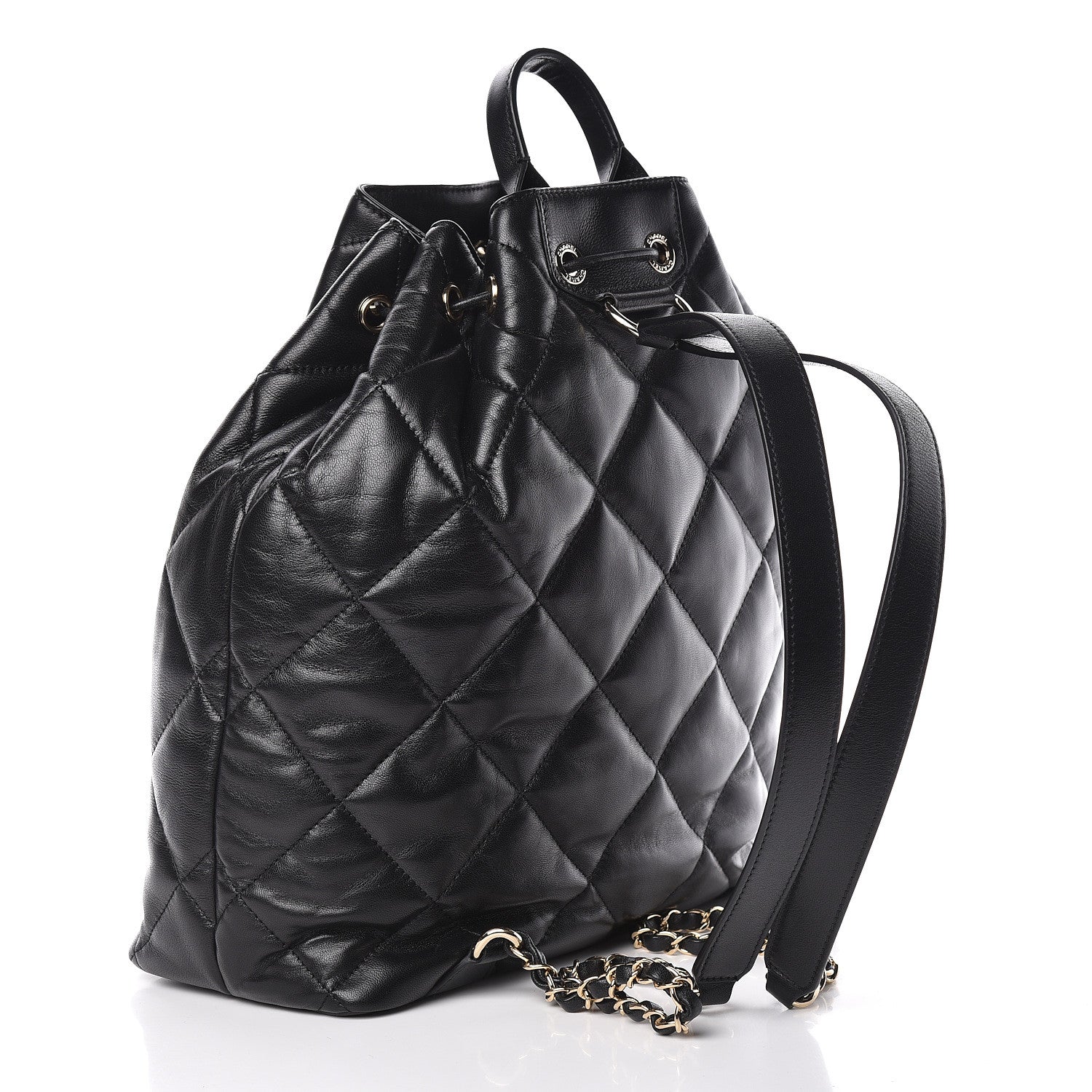 Chanel Lambskin Quilted Backpack Black 3 of 11