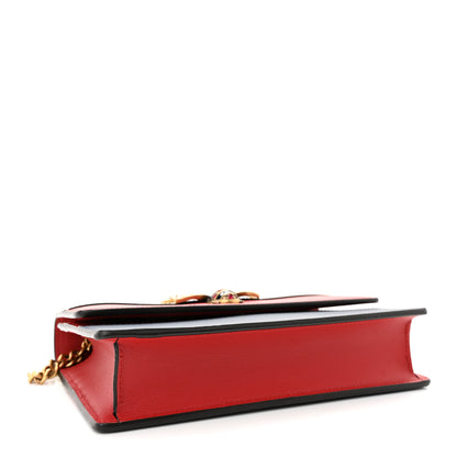 Gucci Calfskin Queen Margaret Chain Wallet Blue Agata Hibiscus Red Mystic White 5 of 11