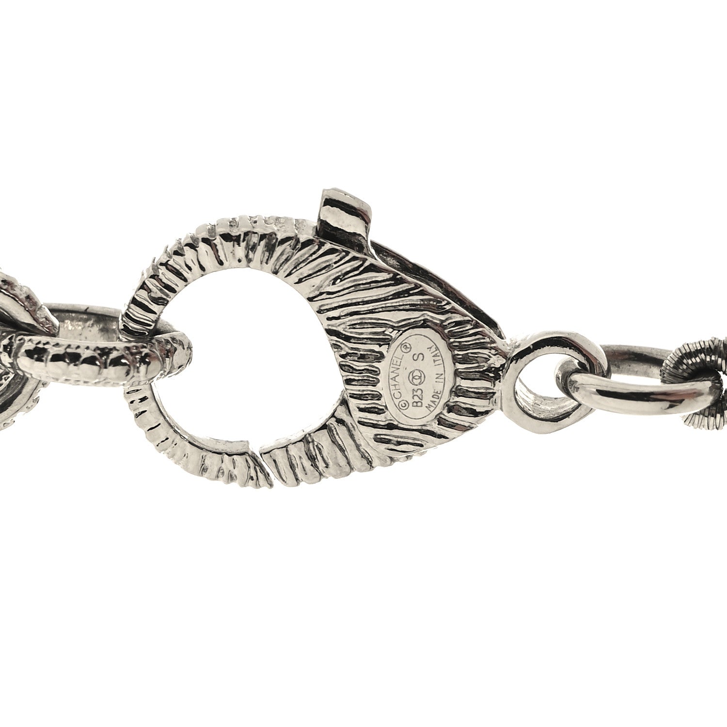 Chanel Pearl Crystal CC Choker Necklace Silver 4 of 5