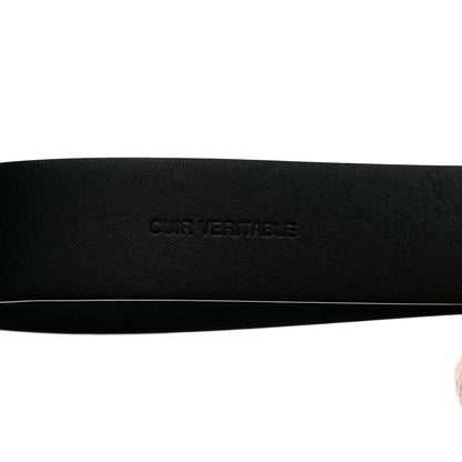 Chanel Calfskin Pearl Crystal CC Belt 95 38 Black 3 of 7
