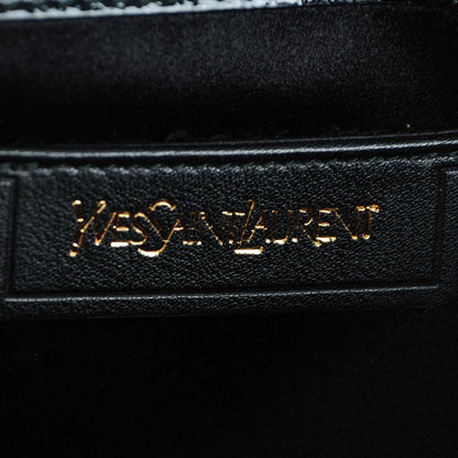 Saint Laurent Textured Patent Monogram Large Belle De Jour Clutch Black 6 of 8