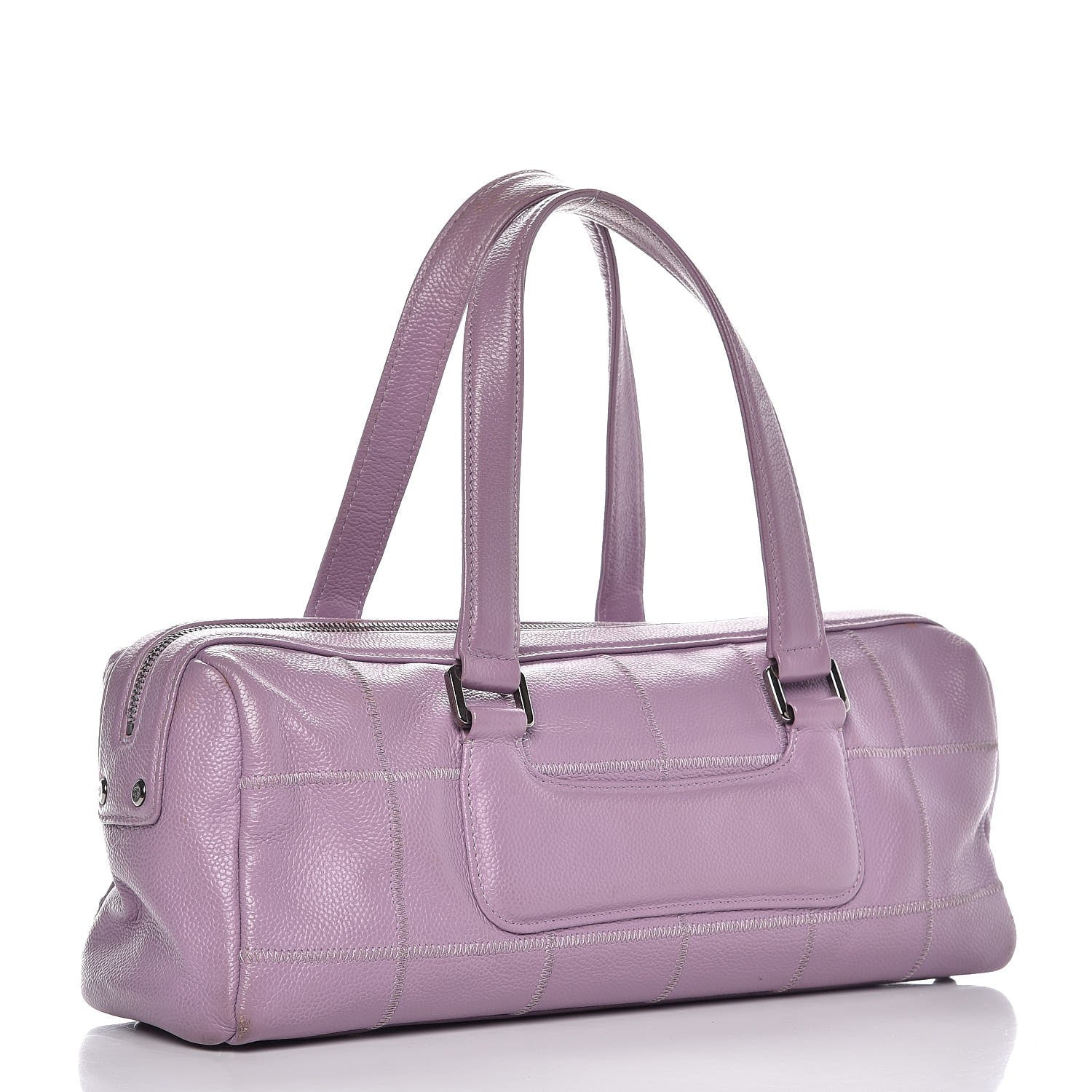 Chanel Caviar Square Stitched Tote Purple 3 of 16