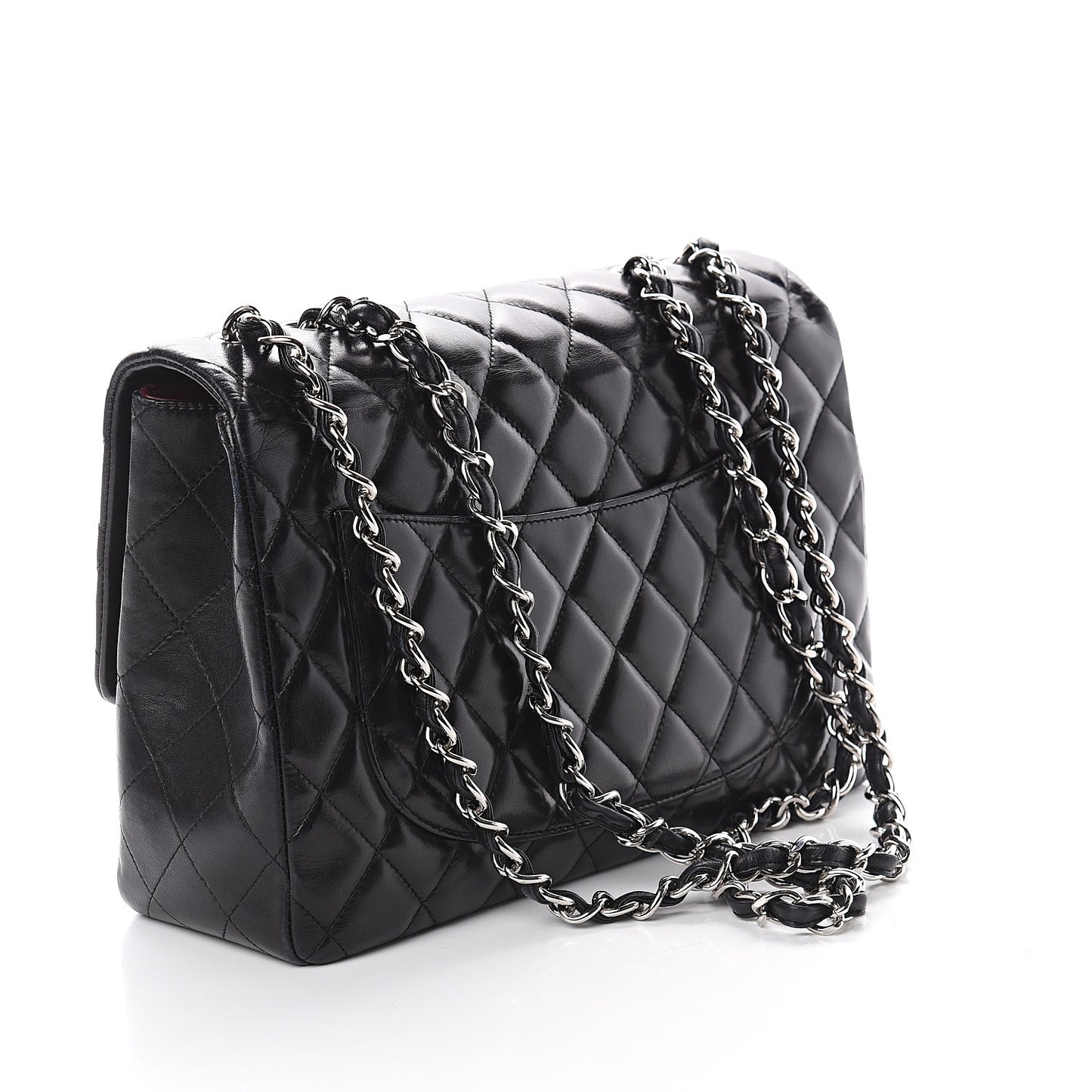 Lambskin Quilted Jumbo Single Flap Black