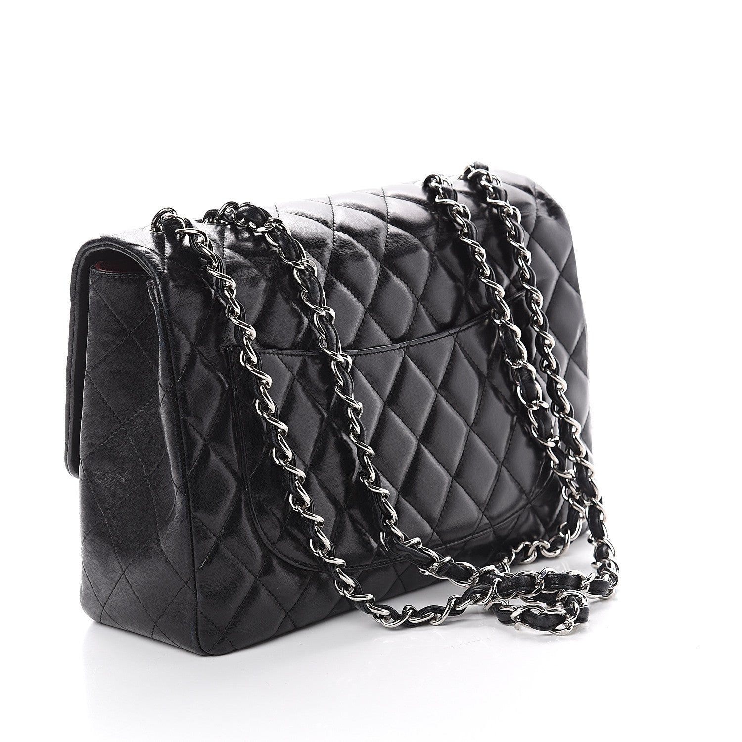 Chanel Lambskin Quilted Jumbo Single Flap Black 2 of 9