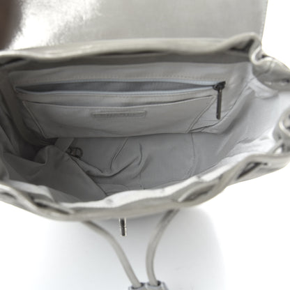 Chanel Metallic Iridescent Calfskin Chevron Quilted Small Urban Spirit Backpack Silver 4 of 9