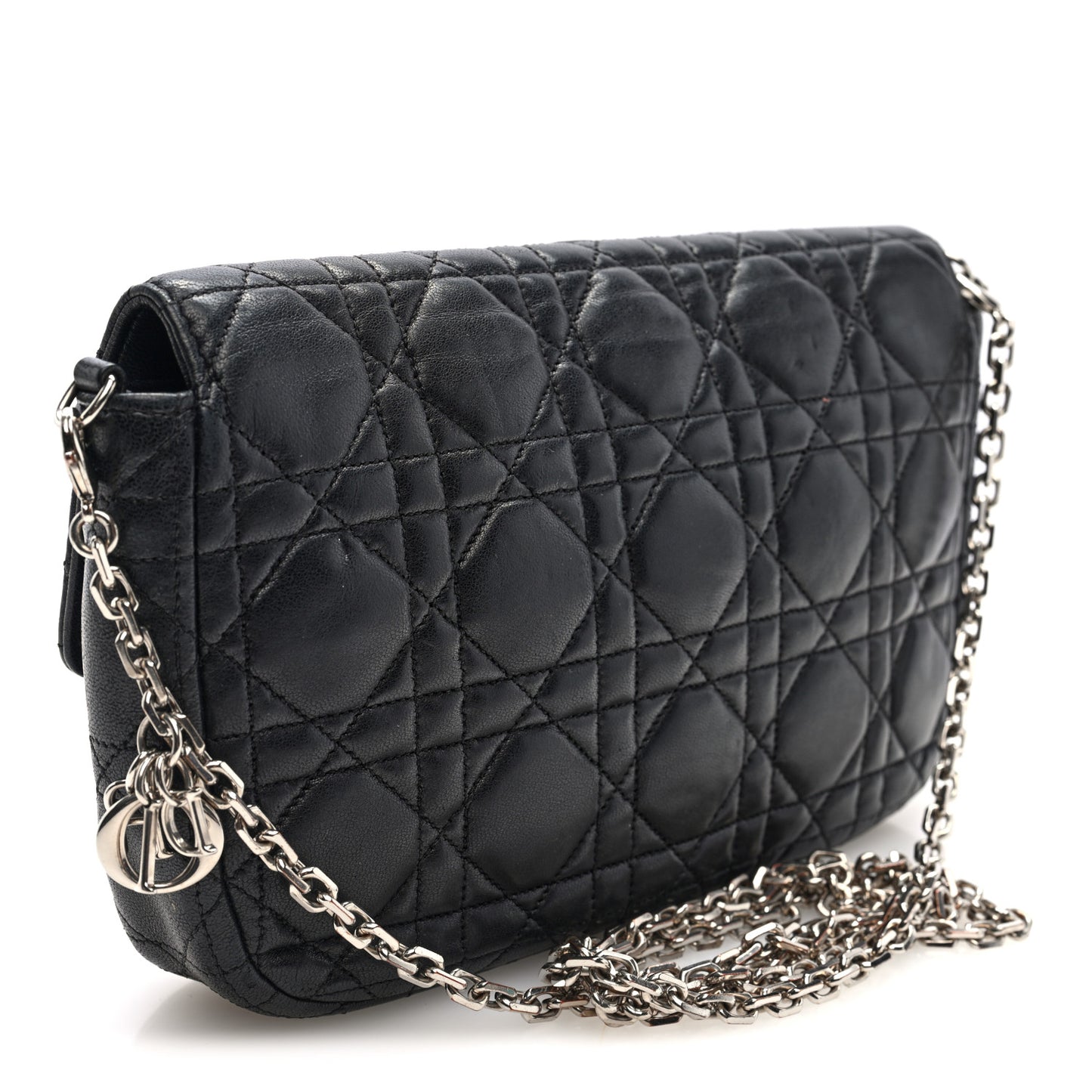 Lambskin Cannage Miss Dior Promenade Pouch Black