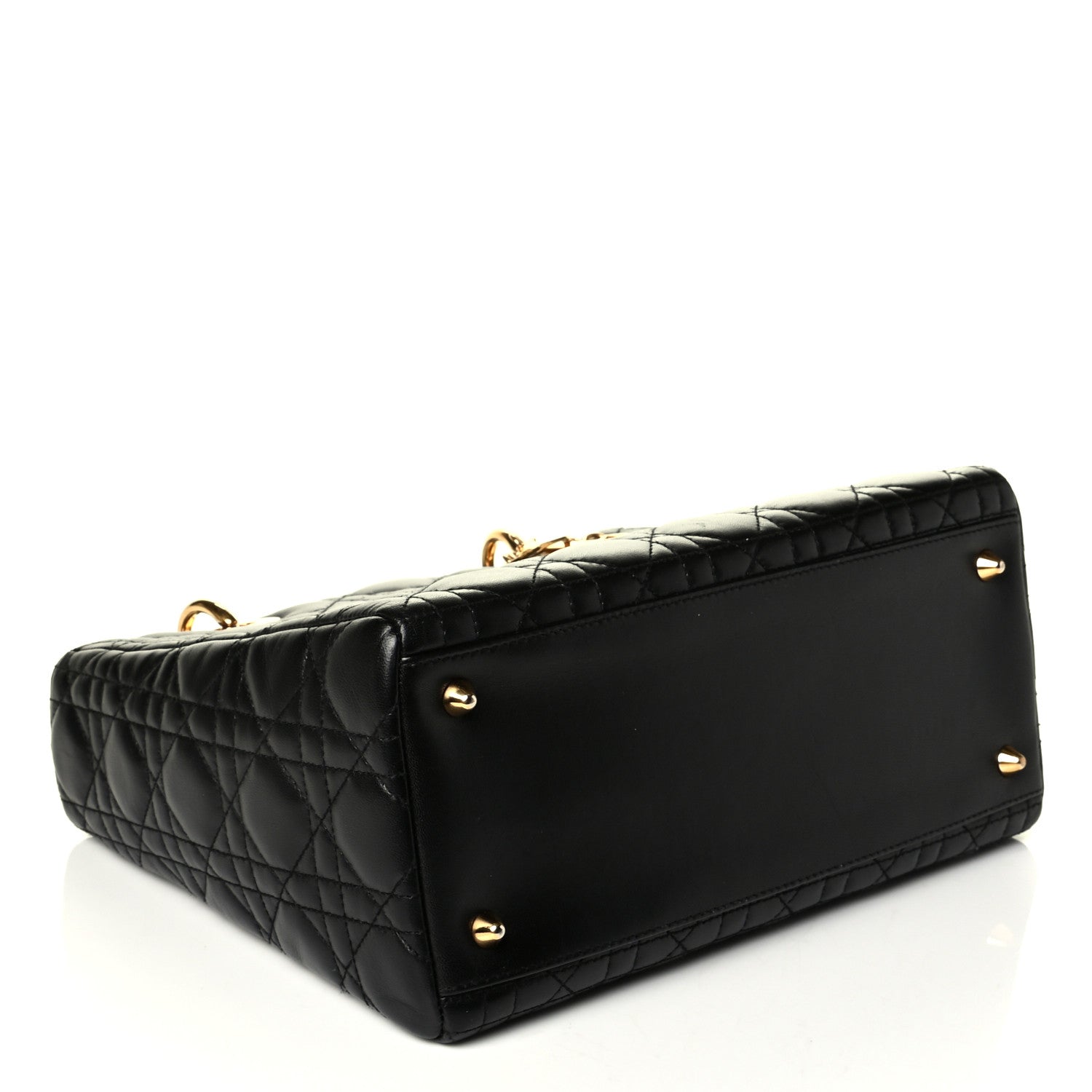 Christian Dior Lambskin Cannage Medium Lady Dior Black 3 of 6