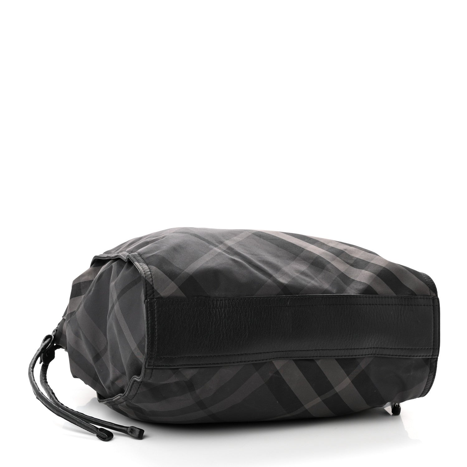 Burberry Nylon Check Small Buckleigh Packable Tote Charcoal 4 of 17