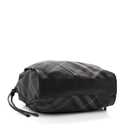 Burberry Nylon Check Small Buckleigh Packable Tote Charcoal 4 of 17