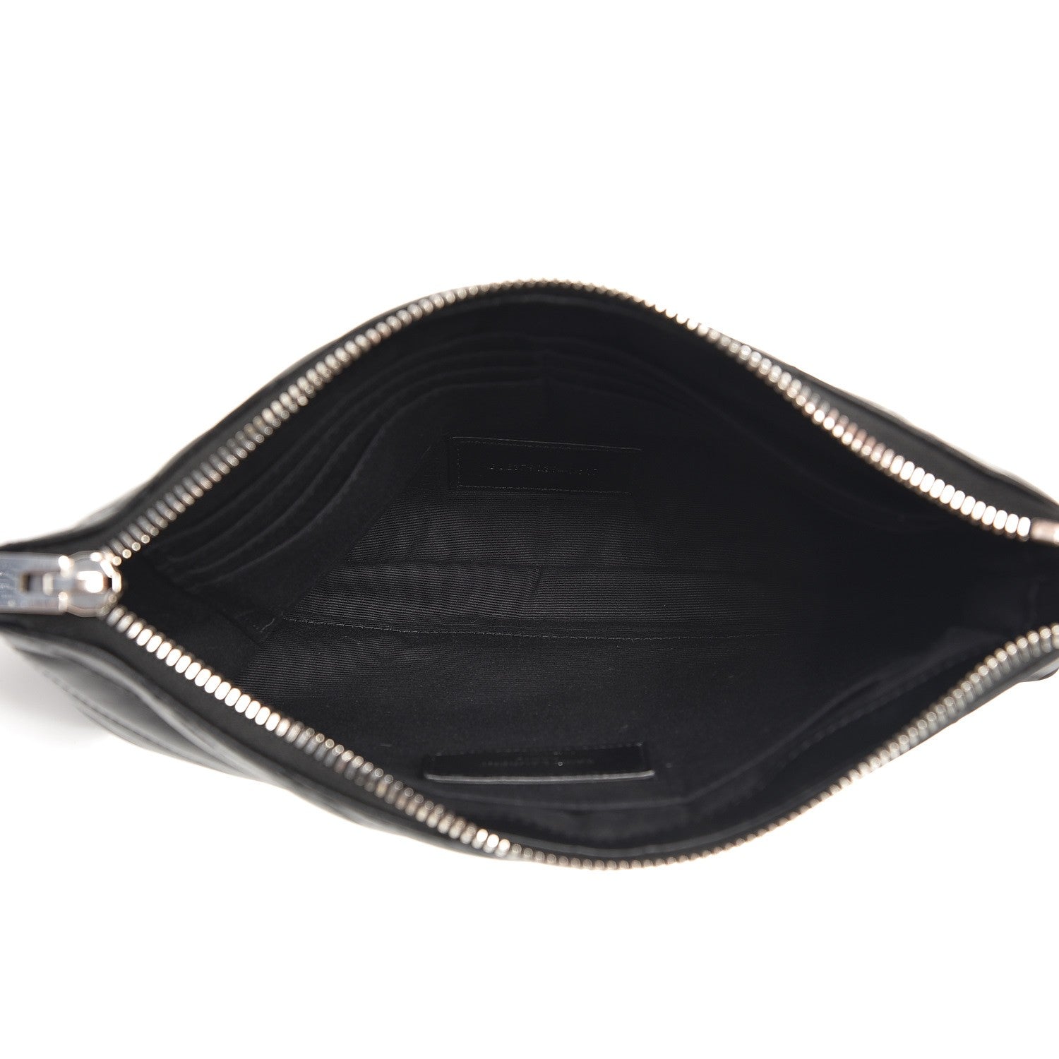 Saint Laurent Calfskin Matelasse Chevron Monogram A5 Wristlet Black 5 of 7