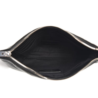 Saint Laurent Calfskin Matelasse Chevron Monogram A5 Wristlet Black 5 of 7