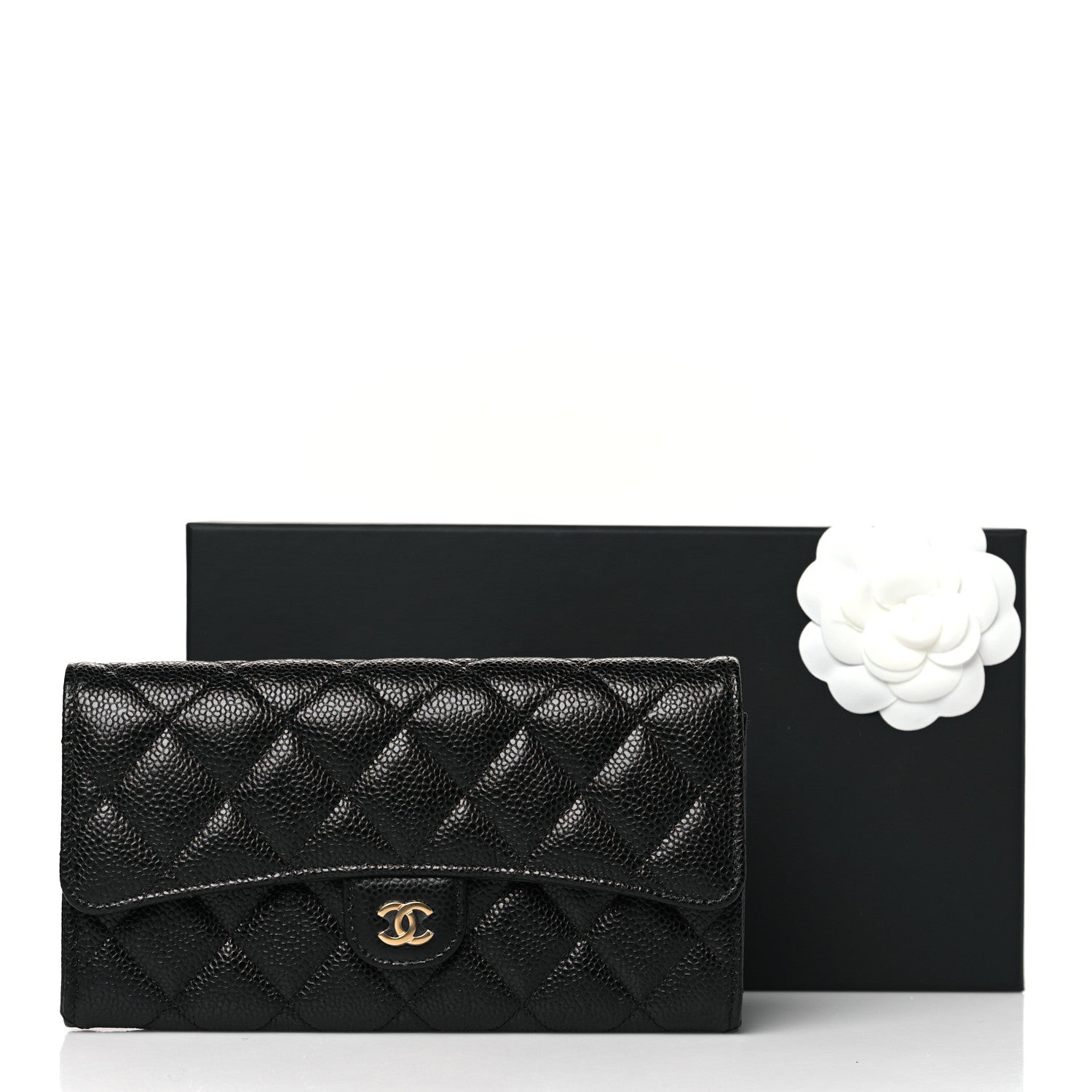 Chanel Caviar Quilted Large Gusset Flap Wallet Black 10 of 10