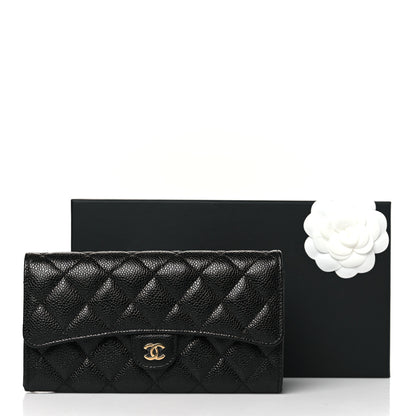 Chanel Caviar Quilted Large Gusset Flap Wallet Black 10 of 10