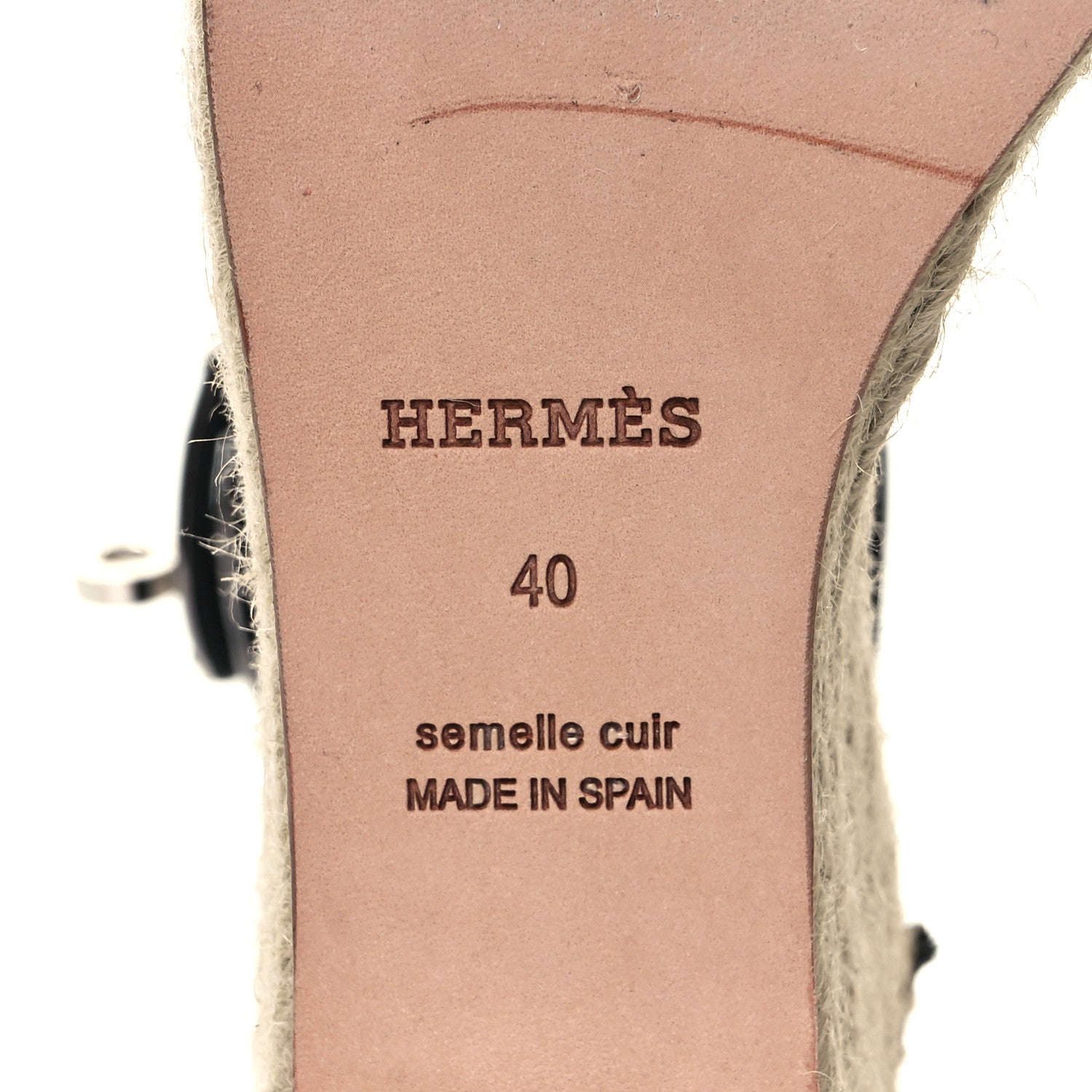 Hermes Calfskin Tipoli Espadrille Wedges 40 Black 6 of 9