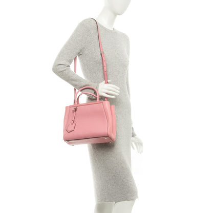 Fendi Vitello Elite Flamingo Mink Monster Charm Petite 2Jours Tote Pink Multicolor 2 of 16