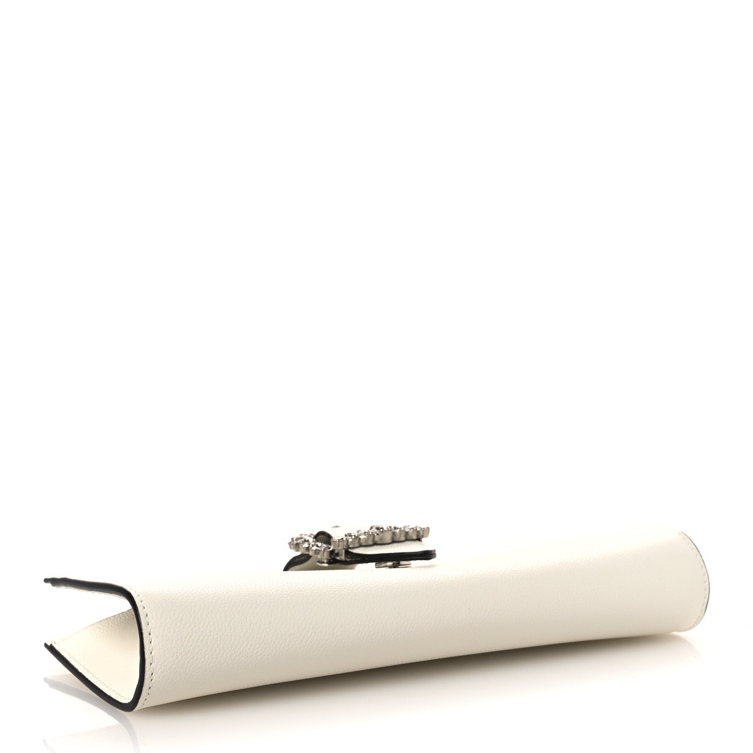 Jimmy Choo Calfskin Crystal Cheri Clutch White 1825254 – FASHIONPHILE