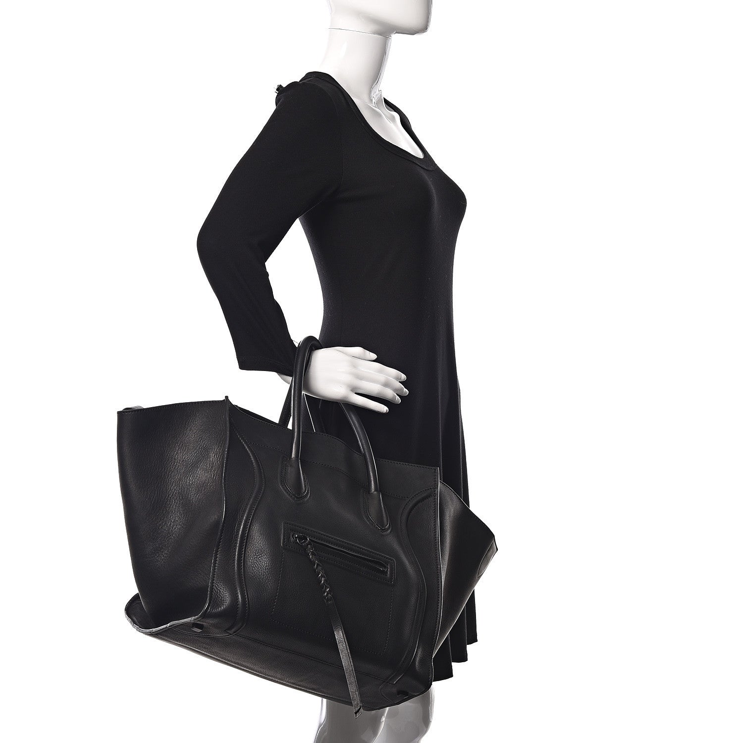 Celine Supple Calfskin Large Phantom Luggage Black 2 of 14