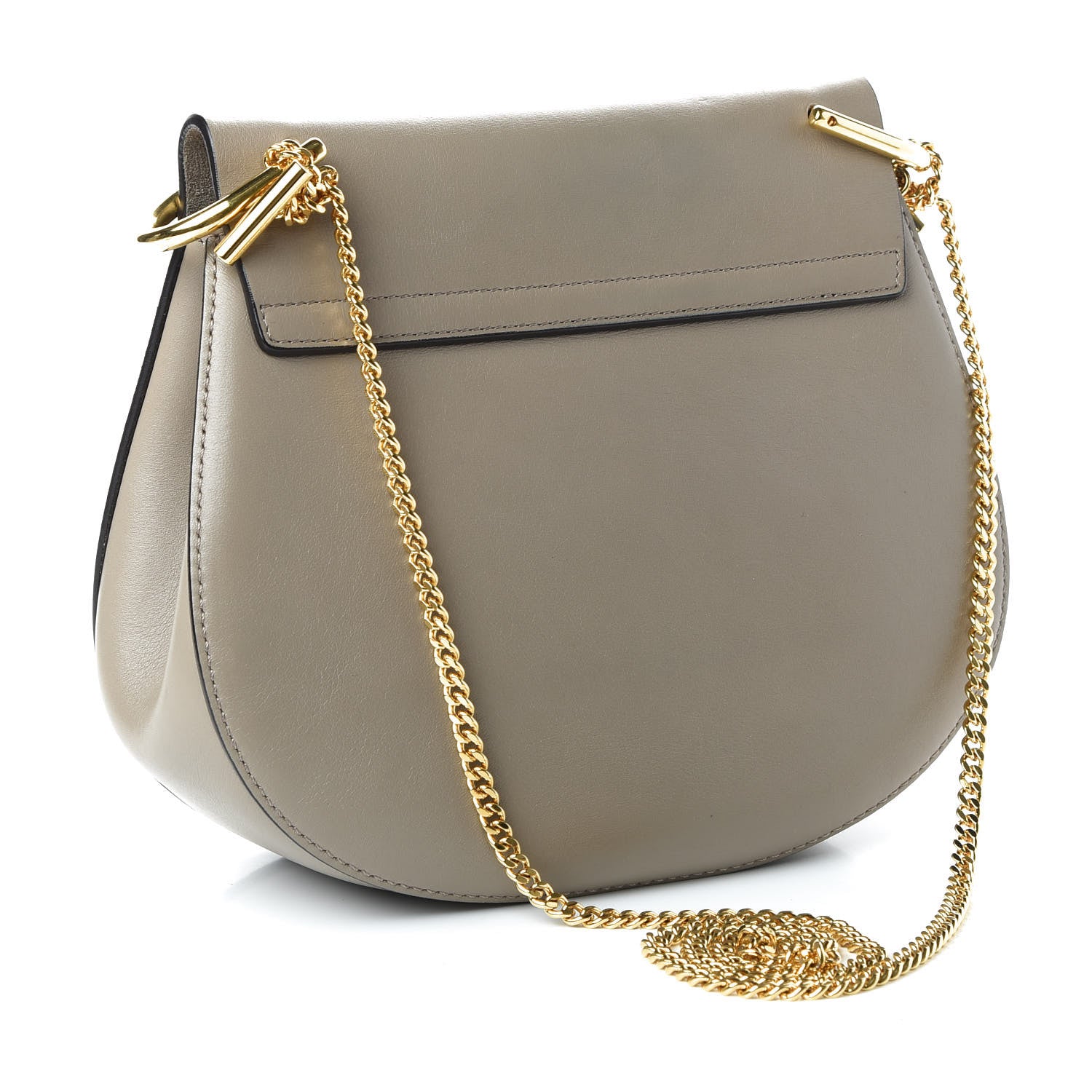 Chloe Suede Smooth Calfskin Drew Shoulder Bag Motty Grey 3 of 11