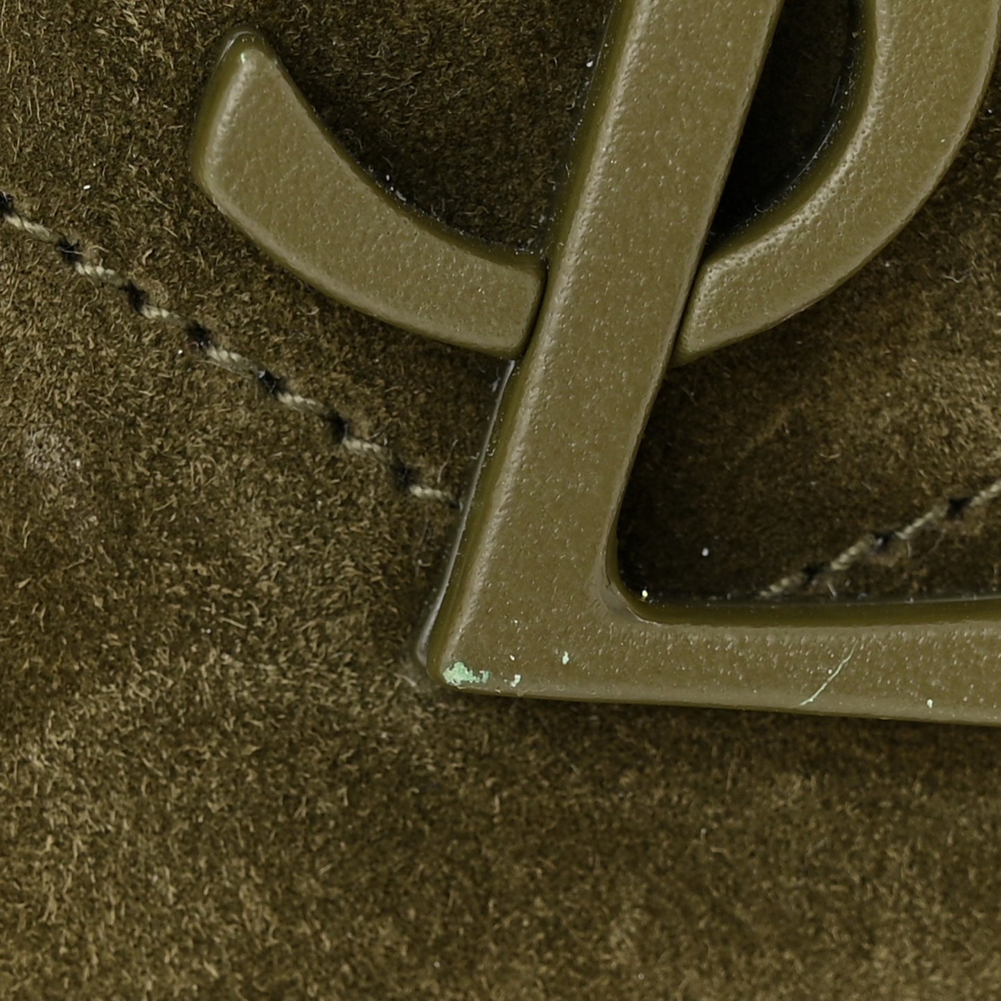 Suede Monogram Medium Niki Chain Satchel Loden Green