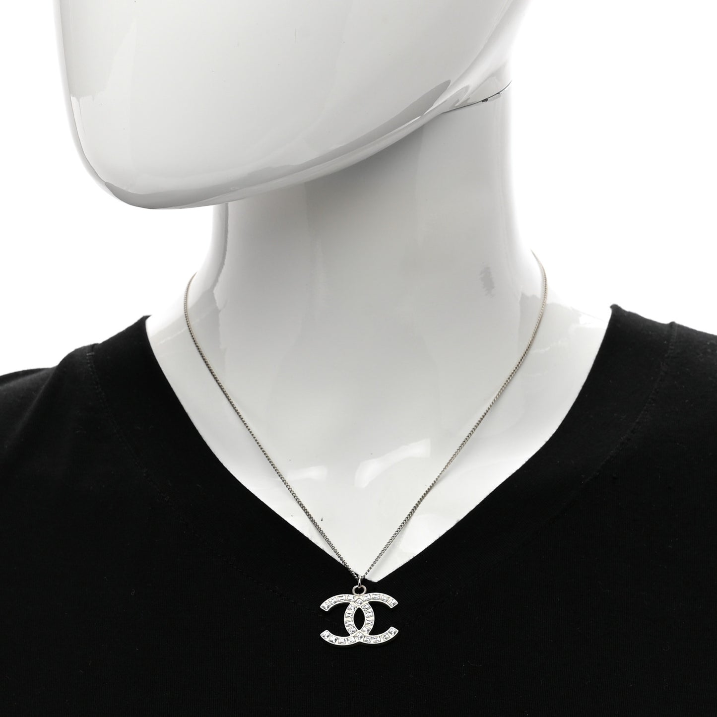 Crystal Timeless CC Necklace Silver