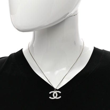 Chanel Crystal Timeless CC Necklace Silver 2 of 4