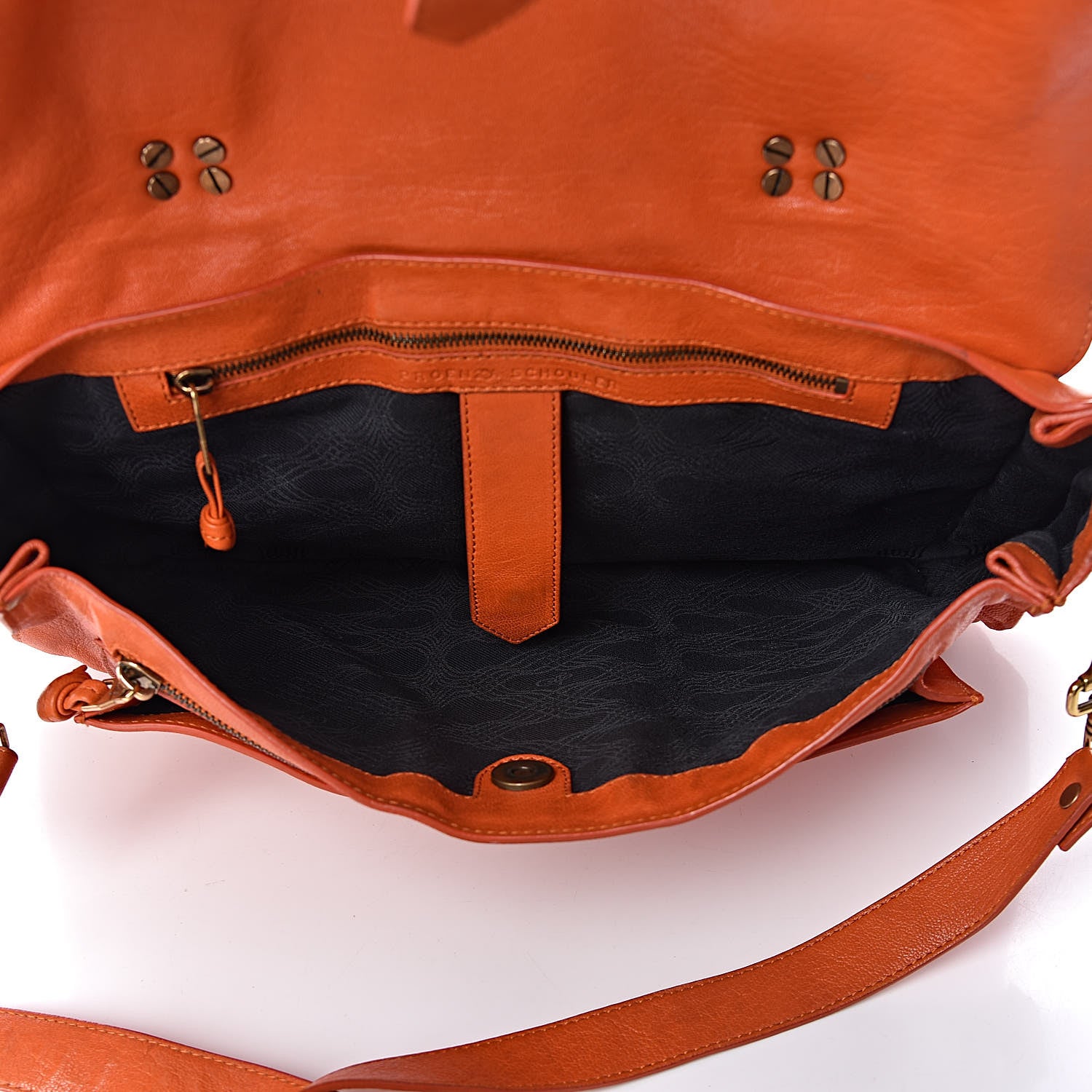 Proenza Schouler Lambskin Large PS1 Satchel Orange 5 of 9