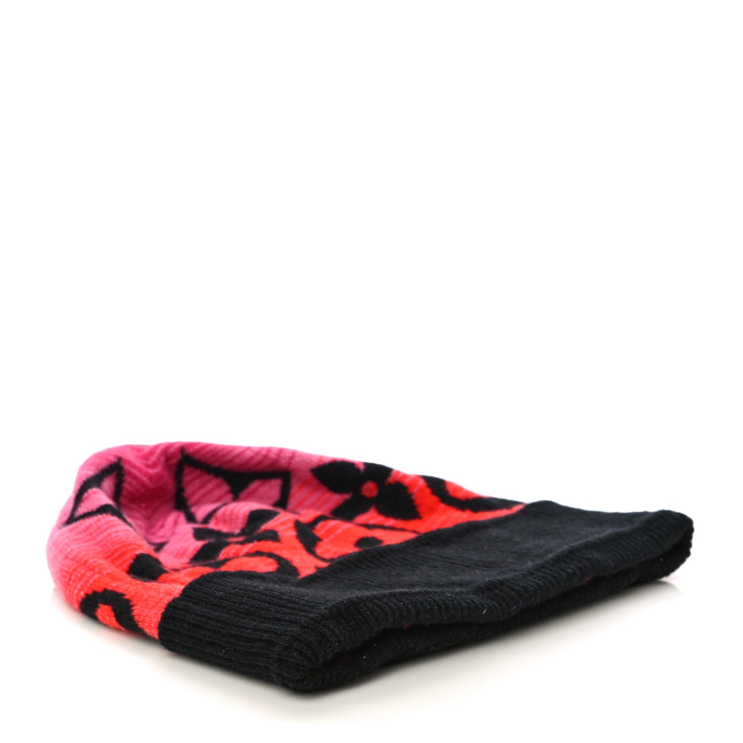 Wool Cashmere Monogram Sunset Snood Hat Black