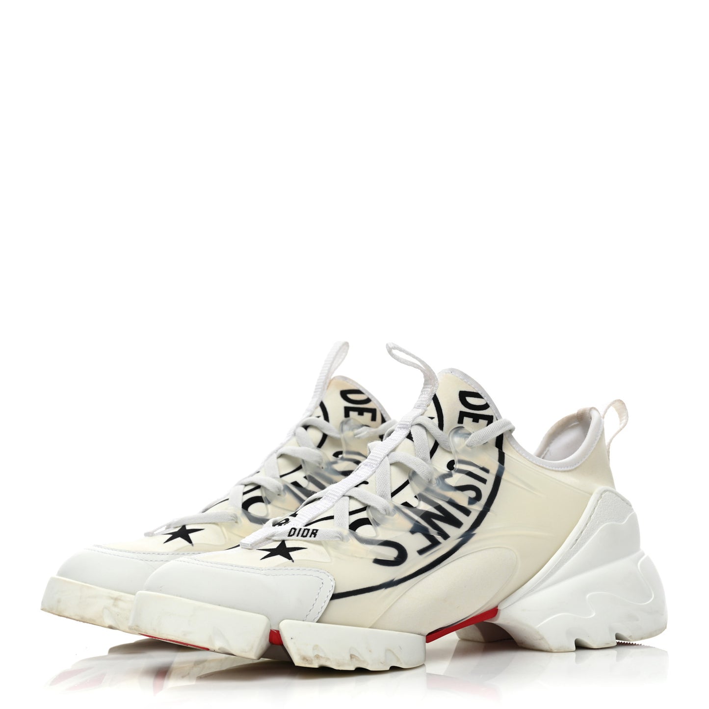 Neoprene Rubber Union Print Womens D-Connect Sneakers 40 Off White