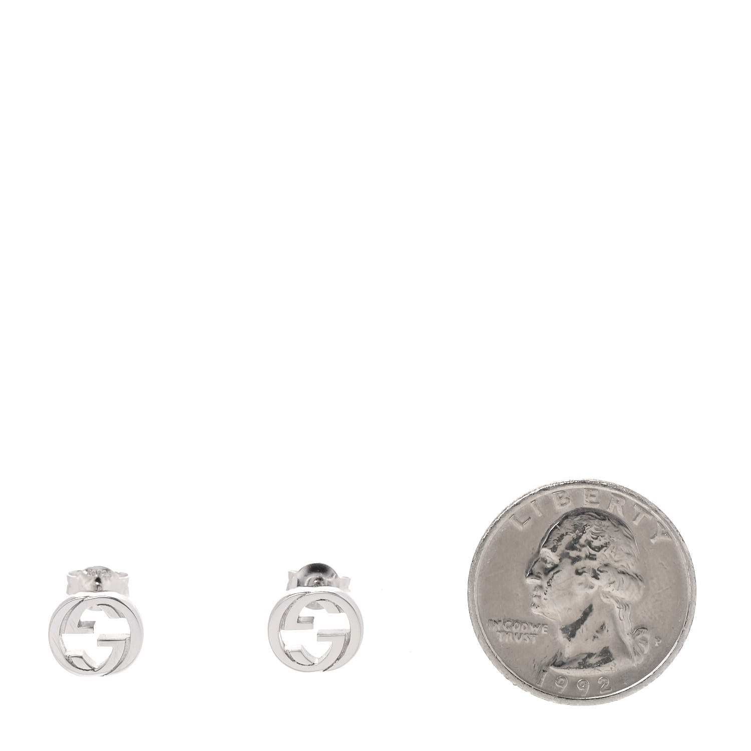 Gucci Sterling Silver Interlocking GG Stud Earrings 2 of 6