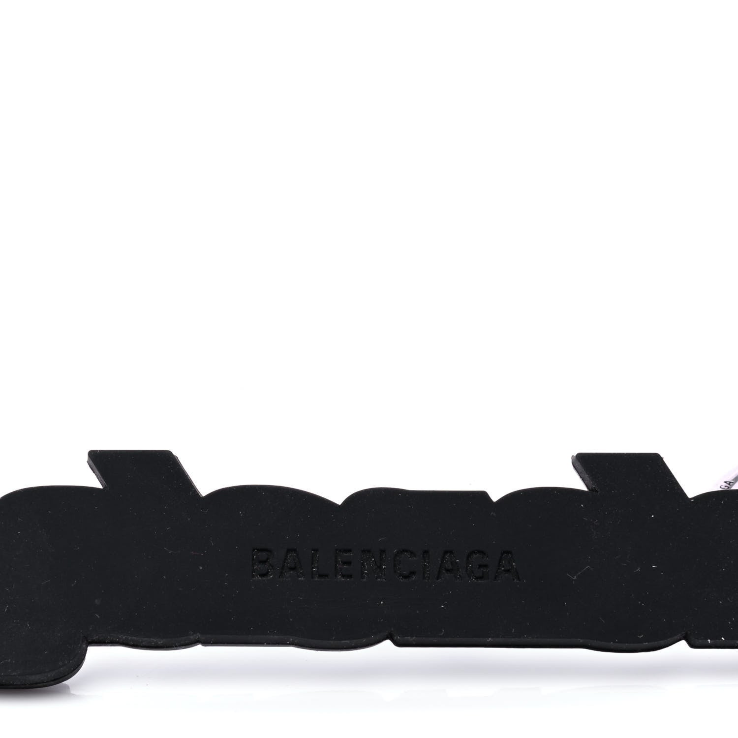 Balenciaga Rubber Logo Keyring White Black 3 of 4