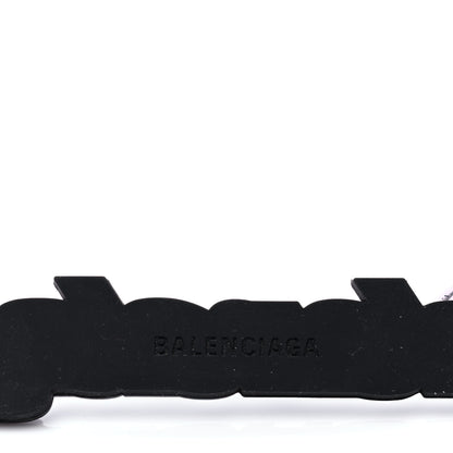 Balenciaga Rubber Logo Keyring White Black 3 of 4